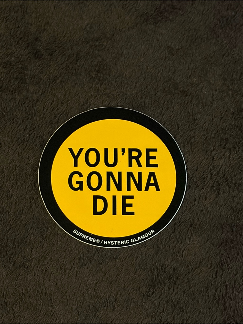 Supreme x HYSTERIC GLAMOUR YOU'RE GONNA DIE Sticker FW17